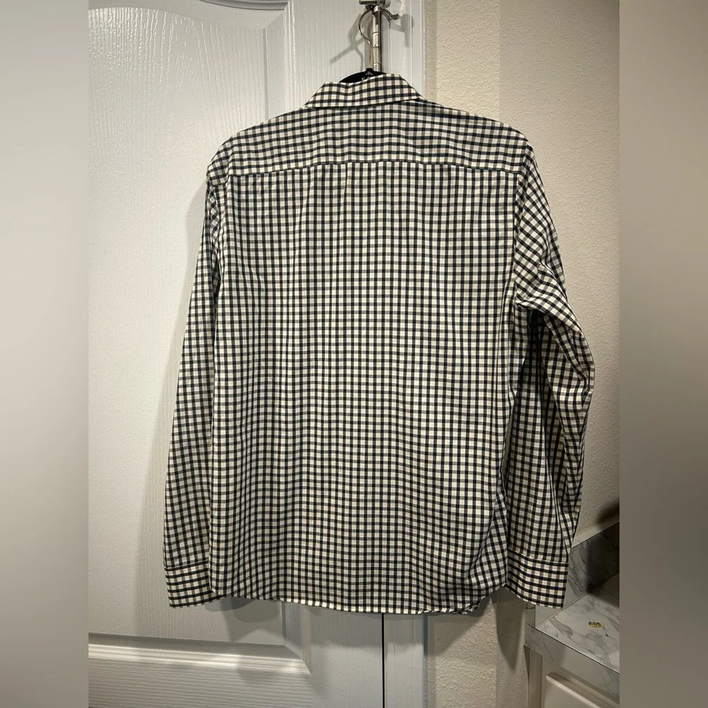 Banana Republic Men's Blue, Yellow ‎ and White Checkered Shirt Size M